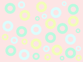 Abstract illustration background.  Donut pastel shape.