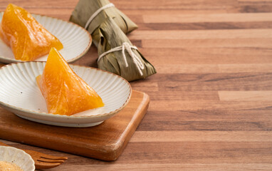 Zongzi, alkaline rice dumpling for Dragon Boat Festival food.