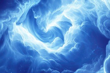 Abstract swirling, light blue clouds