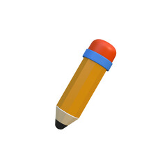 3D Render of a Cartoon Pencil