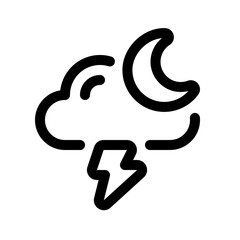 Night Storm Line Icon. Single icon, line vector icon