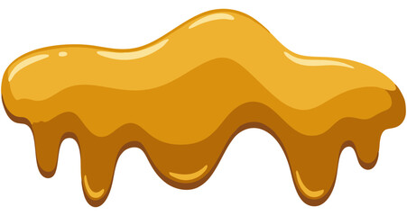 Dripping liquid vector illustration with a smooth, stylized flow effect, resembling honey or paint splatter, perfect for food, art, or creative background themes.