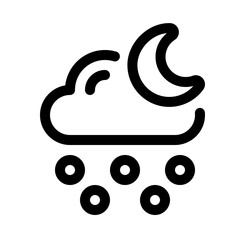 Snowfall Line Icon. Single icon, line vector icon