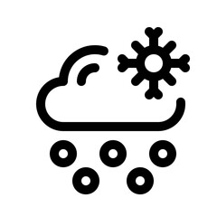 Snowfall Line Icon. Single icon, line vector icon