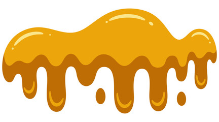 Dripping liquid vector illustration with a smooth, stylized flow effect, resembling honey or paint splatter, perfect for food, art, or creative background themes.