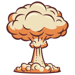 Nuclear explosion atomic bomb effect isolated vector illustration on white background