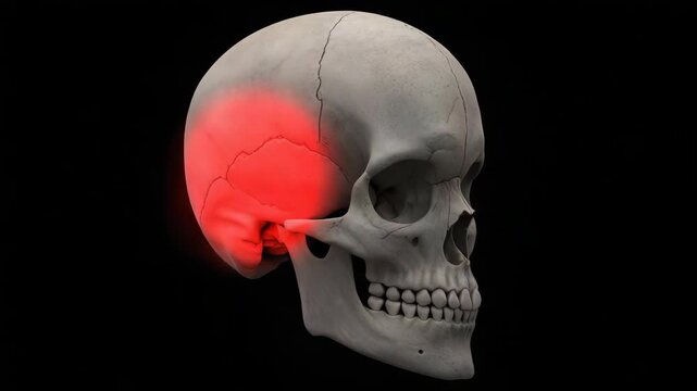 Anatomy of a skull with highlighted facial bone