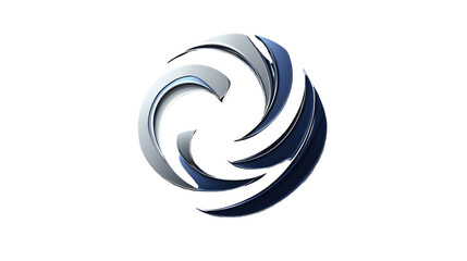 Abstract blue round circle stylish logo on a white isolated background. 