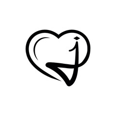 Love-Inspired Letter JA simple yet elegant illustration.