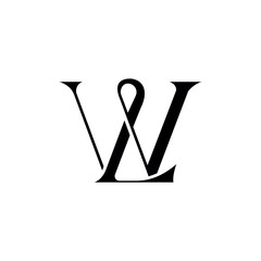 Elegant Initials WL Intertwined logo monogram