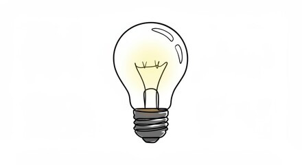Minimalist Illustration of a Classic Incandescent Light Bulb Design