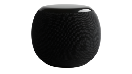 A smart speaker with intelligent voice, modern speaker with smart voice, smart speaker with intelligent voice system, voice-operated smart audio device, on a transparent backgrounds