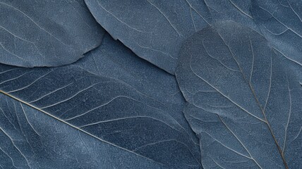 Obraz premium Macro Leaf Texture Covered in Fine Dew Evoking a Serene Atmospheric Natural Scene