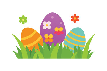 easter eggs and flowers