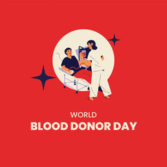 Red Krem Illustrated World Blood Donor Instagram Post