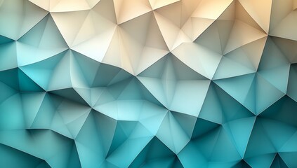 Fototapeta premium Abstract Geometric Polygonal Background with Blue and Beige Gradient