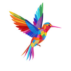 Obraz premium Colorful Abstract Hummingbird Vector Art
