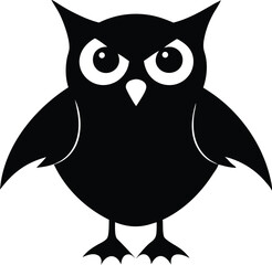 Halloween owl silhouette vector illustration.