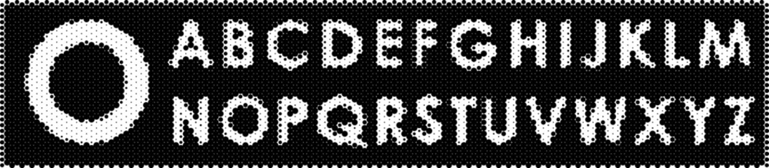Alphabet hive halftone design fonts. Typography font uppercase and vector illustration
