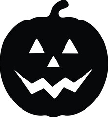 Silhouette vector of Halloween pumpkin.