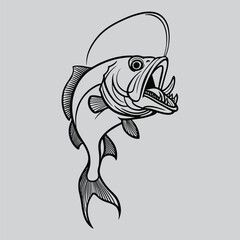 Catfish Illustration with Open Mouth