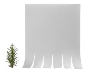 Blank tear off paper advertisement with copy space on transparent background. Isolated