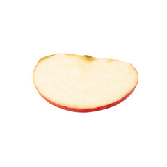 Red Apple slice, cutout, full depth of field.