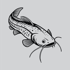 Line Drawing of Jumping Catfish