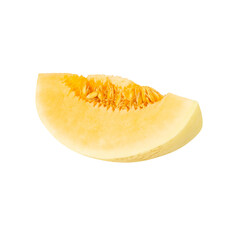 Cantaloupe sliced cutout, full depth of field.