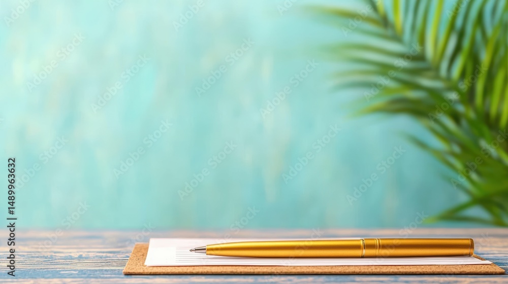 Poster management checklist printed checklist on a clipboard with a pen, office desk background, representi