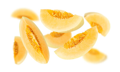 Falling Cantaloupe cutout, full depth of field.