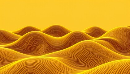 Obraz premium Abstract Yellow Waves with Smooth Curves and Lines for Modern Visual Art or Background Design