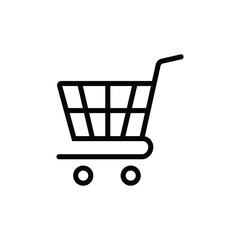 Amazing shopping cart vector line art illustration.