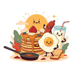 Obraz premium Happy Kawaii Sweet Smile with Cute sweet