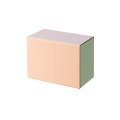 Obraz premium PNG cut out isolated background. A three-dimensional pastel-colored rectangular box floating against a transparent background. 