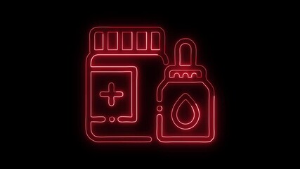 Medicine Drugs Icon HD Video black background