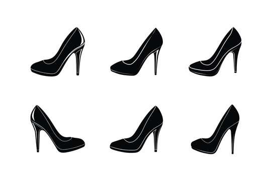 stiletto heels sketch icon silhouette vector illustration