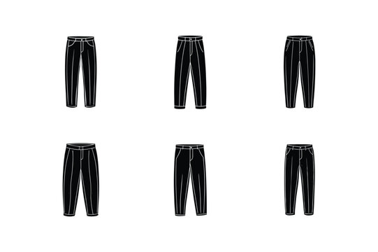 tailored trousers sketch icon silhouette vector illustration