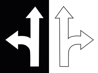 up and left arrow
