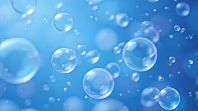 abstract bubbles in blue background with various sizes and shapes