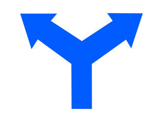 blue arrow isolated on white