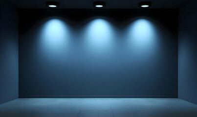 Minimalist Empty Room with Blue Lighting and Clean Surfaces