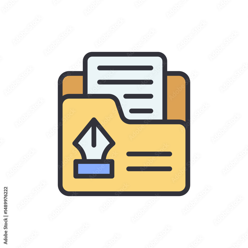 Poster creative folder icon containing design elements and document files
