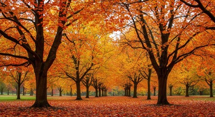 Fototapeta premium Autumn foliage pathway