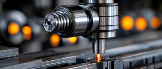Fototapeta premium Metalworking machine precision welds hot steel