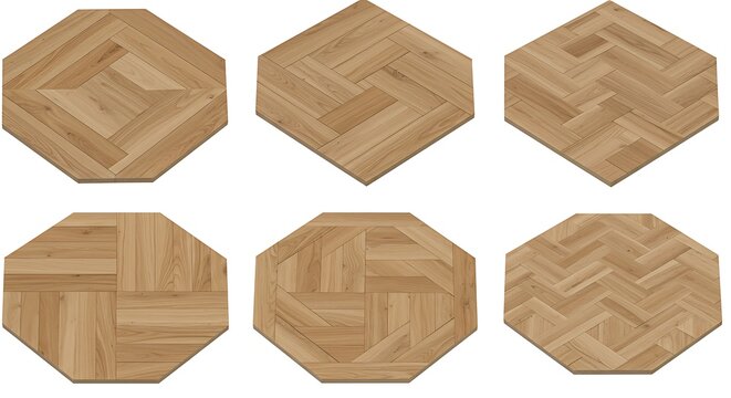 Octagonal parquet flooring samples