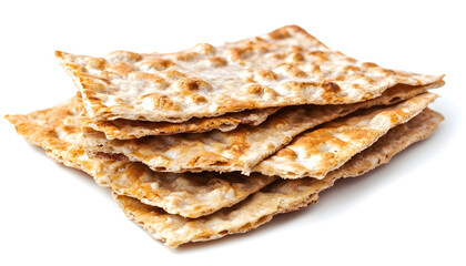 Fototapeta premium Tasty matzos on white background. Passover (Pesach) celebration