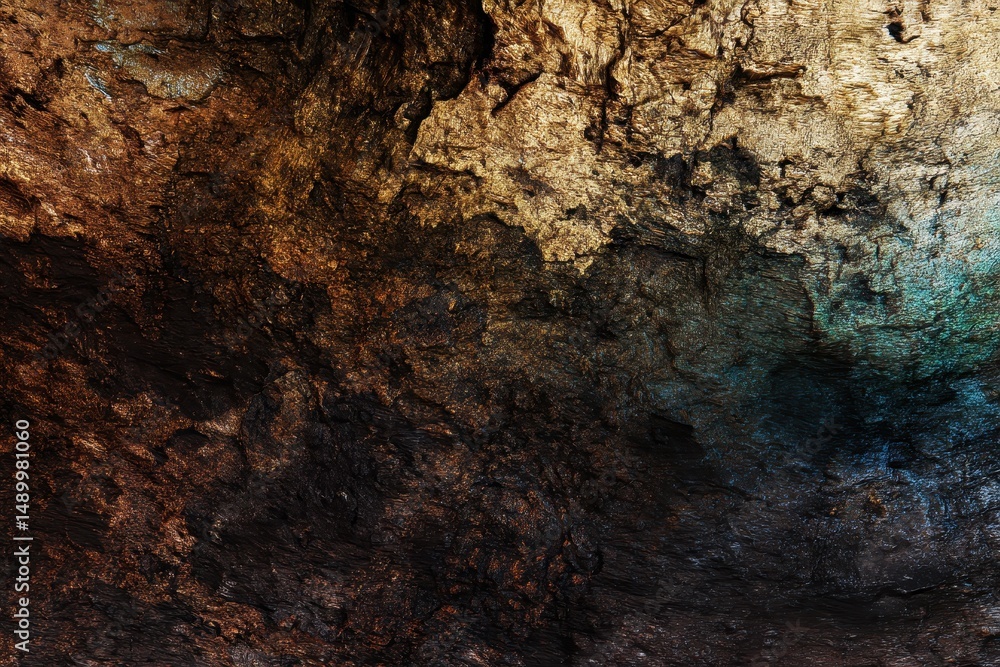 Poster colors of natural rock surface displaying rich textures and patterns for artistic and geological bac