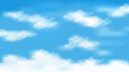 Obraz premium 柔らかい雲が広がる青空のベクター背景 