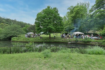 公園でバーベキュー